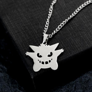 Venta al por mayor Pokémon Acero inoxidable colgante collar hueco <span class=keywords><strong>Gengar</strong></span> Disco suéter <span class=keywords><strong>cadena</strong></span> niños estilo Hip Hop para regalo - Product Image 3