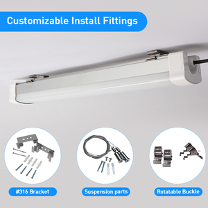 <b>LED</b> 0.6m 2ft 20W/30W Linkable Tubular Tri-Proof <b>Light</b> 130lm/w IP66 Waterproof AL Parkade IK10 Approved - Product Image 5