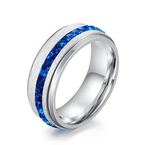 Anillo de tungsteno Micro pavé de Zirconia cúbica para hombre, anillo de diseño <span class=keywords><strong>italiano</strong></span> - Product Image 1