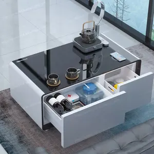 Living room smart furniture smart coffee table multifunctional refrigerator tea table fridge with wireless charging