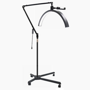 Lampe demi-lune avec roue 20in 36W LED support de sol lumière réglable hauteur cils Extension <span class=keywords><strong>tatouage</strong></span> beauté <span class=keywords><strong>photographie</strong></span> lumière de remplissage - Product Image 1