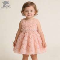 Robe d'été sans manches à col rond pour bébés et tout-petits, motif floral, en coton, personnalisable, faible MOQ, directement de l'usine