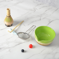 Support de fouet à matcha en céramique pour cérémonie du thé Bol à matcha avec fouet en bambou Brosses Porte-outils Accessoires pour vaisselle à thé