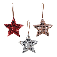 Ornement de pendentif d'arbre de Noël scintillant au design créatif, étoile en miroir 3D de luxe, cœur, sequins de Noël, nœud