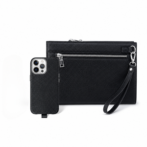 <b>Men's</b> Genuine Leather Long Zipper <b>Clutch</b> <b>Bag</b> with RFID Blocking Durable Vintage Envelope Style - Product Image 2