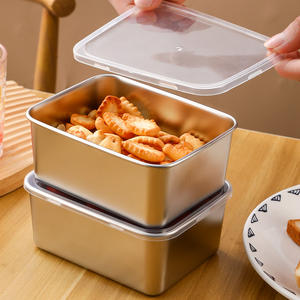 Кухонная морозильная камера, безопасный герметичный контейнер для хранения пищевых продуктов из нержавеющей стали с крышками - Product Image 1