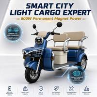 Nouveau Tricycle Électrique 3 Roues 60V 800W pour Transport Urbain avec Cabine Ouverte et Grand Panier – Vente en Gros 2026