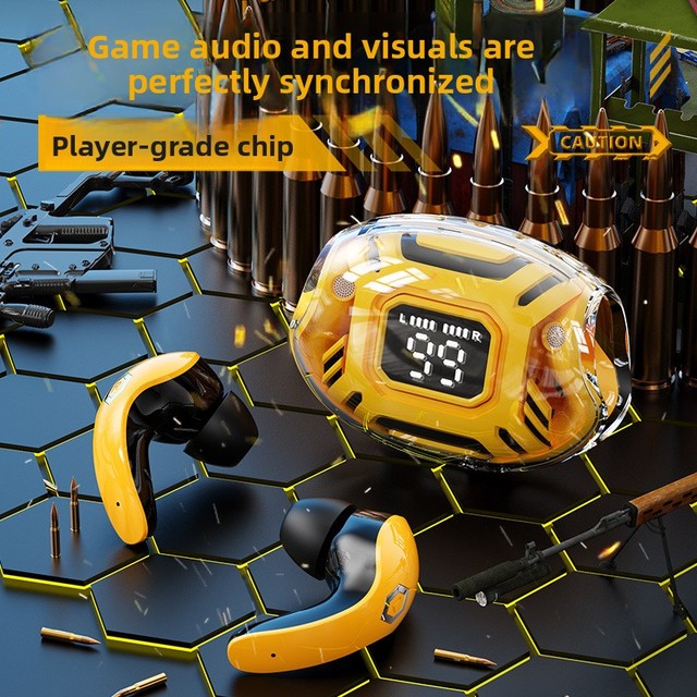 2026 New Mecha Style TWS Earbuds BT V5.4 In-Ear HiFi Stereo 10-15H Playtime Digital Display IPX-4 Waterproof Gaming Commute