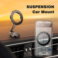 Support magnétique en alliage d'aluminium pour ordinateur portable et support de voiture Caractéristique pliable et pratique pour les appareils mobiles