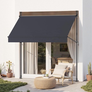 Toldo Metálico Retráctil Manual Moderno, Sin Perforación, Protección Solar y Contra Lluvia, Ajustable <span class=keywords><strong>para</strong></span> Patio, Puerta y Ventana - Product Image 1