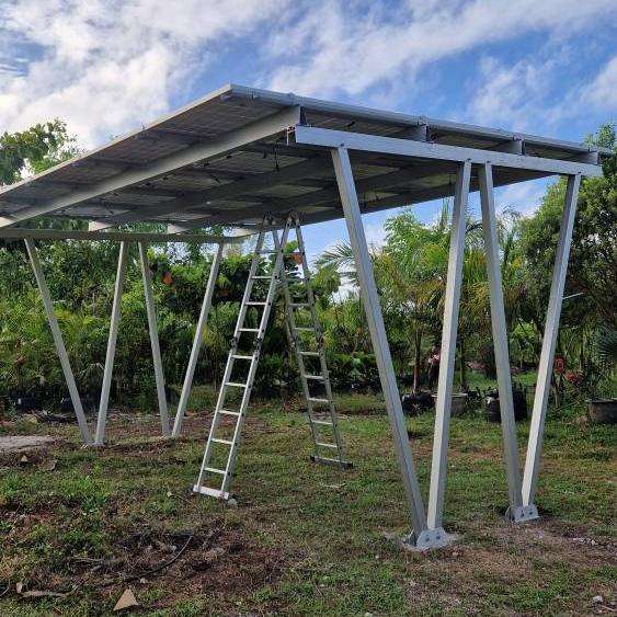 Hot-Dip Galvanized Steel Solar Carport Mounting Structure Ground ...