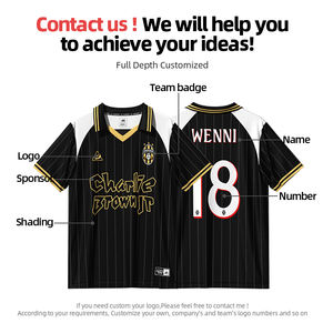 Camicia da calcio retrò <span class=keywords><strong>nera</strong></span> personalizzata per gli uomini Vintage classica sublimazione sport usura Jersey colletto classico calcio maglia <span class=keywords><strong>t</strong></span>-<span class=keywords><strong>Shirt</strong></span> - Product Image 3