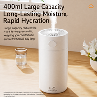 Humidificateur d'air portable USB à ultrasons 400 ml, mini humidificateur à brume froide pour la maison, le bureau, la chambre à coucher, vente en gros