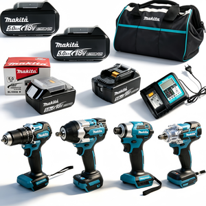 ชุดเครื่องมือไฟฟ้าไร้สาย <span class=keywords><strong>Makita</strong></span> 18V ราคาโรงงาน ชุดไขควง สว่านกระแทก ประแจกระแทก แบตเตอรี่และที่ชาร์จ ชุดเครื่องมือซ่อมรถยนต์ - Product Image 1