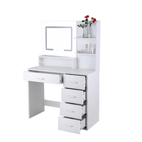Fournisseur professionnel de miroir blanc avec éclairage, 3 modes d'éclairage, table de maquillage, coiffeuse pour chambre à coucher