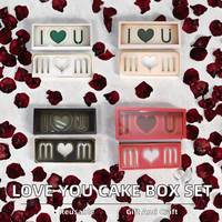 Lot de 4 boîtes en carton rigide réutilisables et remplissables pour chocolats, gâteaux, en forme de lettre « I Love You », pour fleuriste, fête des Mères