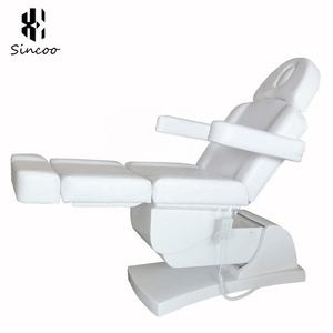 Electric Lift Modern <b>Foldable</b> 3 Motor PU Leather Beauty Salon Spa Facial Bed <b>with</b> Adjustable <b>Legs</b> & Backrest - Product Image 3