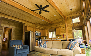 Chalet contemporain en bois sur terrain en pente avec fondation surélevée et larges fenêtres, un havre de paix sur le sommet d'une colline pour la vie en plein air - Product Image 2