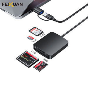 Feixuan Bán buôn giá thấp <span class=keywords><strong>USB</strong></span> 3.0 tố<span class=keywords><strong>c</strong></span> độ cao SD TF MS CF 4-in-1 OTG Đầu đọ<span class=keywords><strong>c</strong></span> thẻ cho iPhone iPad máy tính xách tay - Product Image 1
