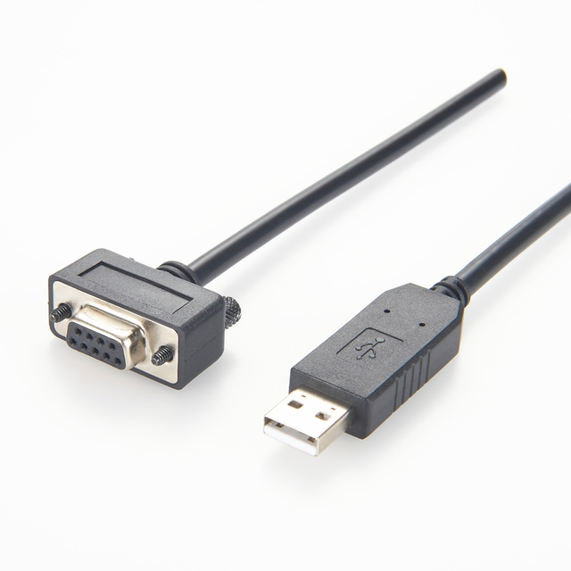 RS232 Series Cable USB 2.0 Plug to DB9 Straight Connector Adapter Converter With Low Profile Connectors