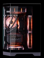 Boîtier PC avec ventilateurs, hub de données intelligent, compatible RTX 4090, prêt pour radiateur liquide AIO, conception à deux zones, boîtier d'ordinateur de jeu sans pilier