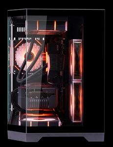 Boîtier PC avec ventilateurs, hub de données intelligent, compatible <span class=keywords><strong>RTX</strong></span> <span class=keywords><strong>4090</strong></span>, prêt pour radiateur liquide AIO, conception à deux zones, boîtier d'ordinateur de jeu sans pilier - Product Image 5
