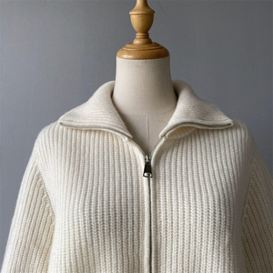 <span class=keywords><strong>Cardigan</strong></span> da Donna 2024 in <span class=keywords><strong>Lana</strong></span> Lavorata a Maglia, Spesso, Manica Lunga, con Cerniera, Stile Vintage Classico Casual Elegante per Autunno e Inverno - Product Image 6