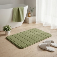Tapis de douche en microfibre rayé super absorbant de luxe, fabriqué à la machine, avec support en PVC, confortable pour baignoire et douche, tailles personnalisables