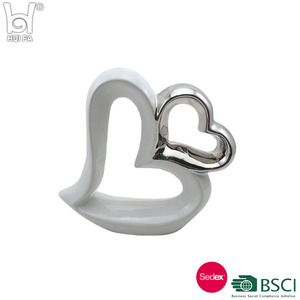 Ornements en céramique en forme <span class=keywords><strong>de</strong></span> coeur galvanisés en argent personnalisables décoration <span class=keywords><strong>de</strong></span> <span class=keywords><strong>table</strong></span> <span class=keywords><strong>de</strong></span> Noël et <span class=keywords><strong>de</strong></span> mariage à la maison - Product Image 5