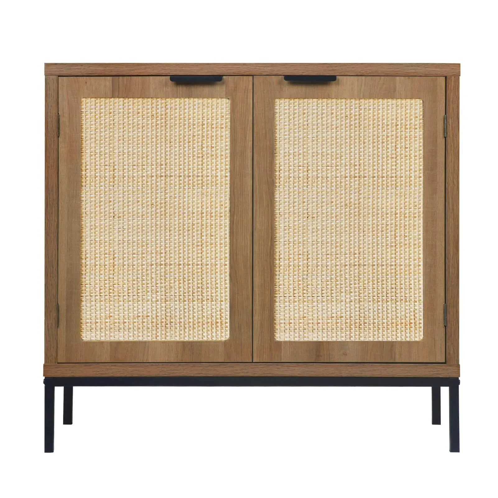 Gabinete de ratán de madera natural, aparador de buffet de almacenamiento, almacenamiento de cocina de 2 puertas, muebles de sala de estar, acento, comedor, dormitorio, Hotel