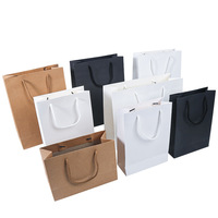 Sacs cadeaux en papier kraft de luxe recyclables, avec poignée, impression numérique personnalisée du logo pour l'emballage de cadeaux et de courses