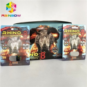 Thuốc Tăng Cường Nam Tùy Chỉnh Thẻ 3D Với Hộp Hiển Thị Rhino 8 500K Thẻ Vỉ Cho Viên Nang Bao Bì Thuốc Trong Kho - Product Image 2