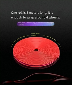 Striscia decorativa mozzo ruota auto, anello di protezione pneumatici, striscia anticollisione 8 metri adesivo linea decorativa per <span class=keywords><strong>BMW</strong></span> Toyota - Product Image 5