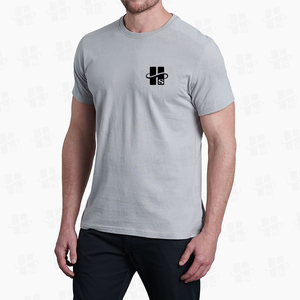 เสื้อยืดออกกำลังกายผู้ชายผ้าคอตตอนผสมสแปนเด็กซ์ ระบายอากาศได้ดี ทรงปกติ หนา 240GSM  ปั๊มลายทองตามสั่ง คุณภาพสูง - Product Image 4