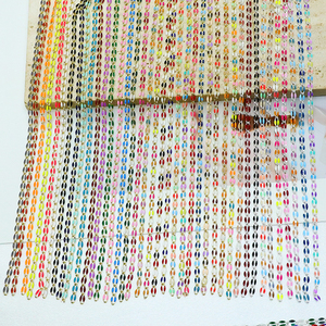 Cadena de eslabones de rosario multicolor de moda para la fabricación de collares, accesorios de cadena de papel con clip de colores esmaltados hechos <span class=keywords><strong>a</strong></span> mano de latón chapado en <span class=keywords><strong>oro</strong></span> - Product Image 1