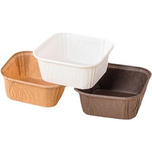 Square Cake Paper Cups Oil Proof PE Coated Disposable Oven Safe Baking Muffin Cups Thickened Heat Resistant For Cake Making - Product Image 5