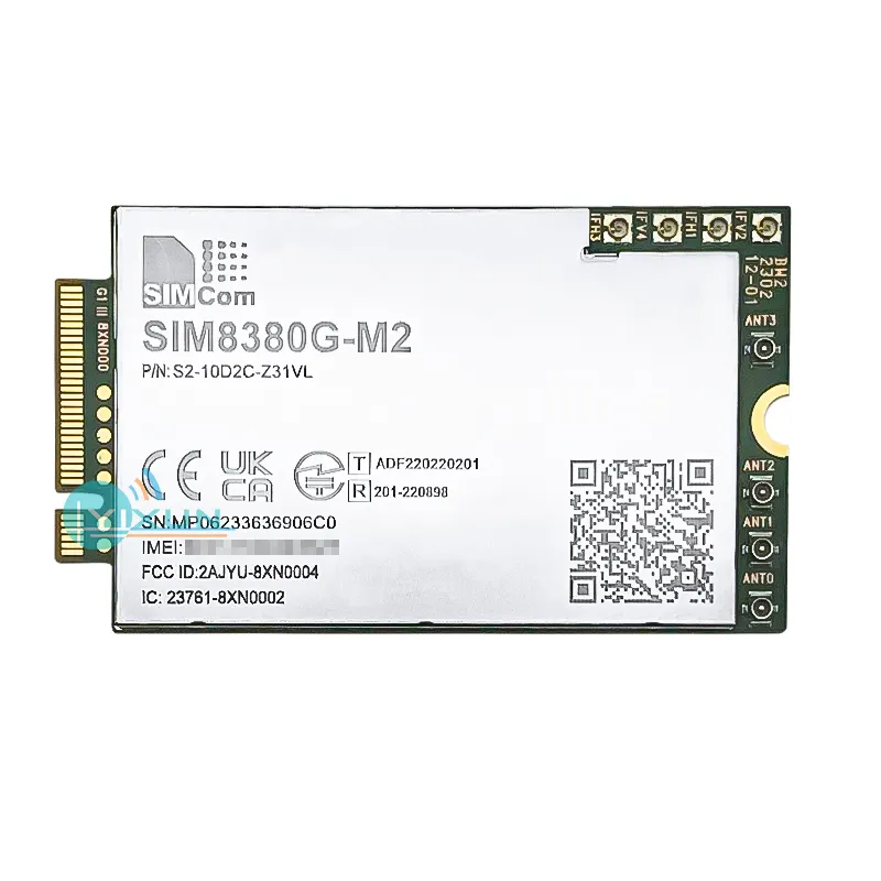 SIMCOM SIM8380G-M2 मल्टी-बैंड 5G NR/LTE-FDD/LTE-TDD/HSPA+ मॉड्यूल R16 NSA/SA सब-6G mmWave SIM8300G SIM8200X-M.2 के साथ संगत