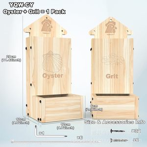 Comedero de madera para pollos YQW-CY, dispensador de arena de ostra, comederos colgantes de madera natural para pollos de patio trasero - Product Image 4