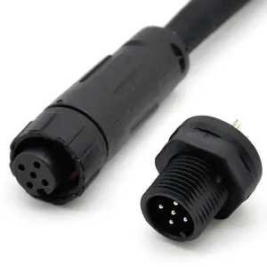 male to female panel type 5 pin power street light cable ip65 waterproof electrical wire connector