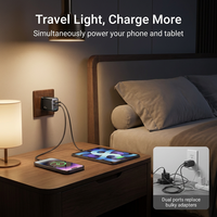 Chargeur USB 45W PD 3.0 QC 3.0 pour ordinateur portable, chargeur mural rapide USB C compatible avec MacBook Air, iPhone, Samsung, adaptateur secteur Type C 45W
