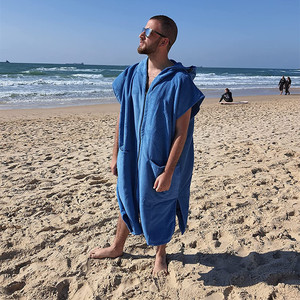 Quick Drying Microfiber Adult Hooded Poncho Surf <strong>Beach</strong> Towel Water Absorbency Microfiber Hooded Towel Poncho Changing <strong>Robe</strong> - Product Image 6