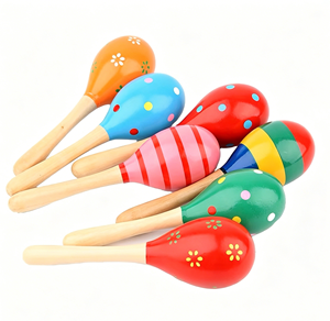 Wholesale Orff Percussion <b>Instrument</b> Colorful Wooden Maracas Children Rhythm <b>Instruments</b> Shakers <b>Musical</b> <b>Instrument</b> Tool Toys - Product Image 4