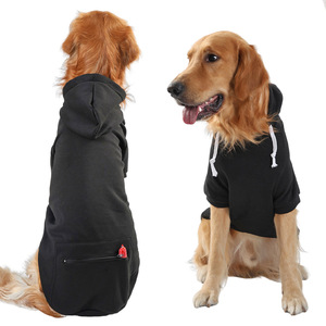 Adjustable Elastic Hooded Zipper Pocket <b>Hoodie</b> for Medium and Large <b>Dogs</b> Cross-Border Winter Solid Pattern Pocket <b>Hoodie</b> - Product Image 4