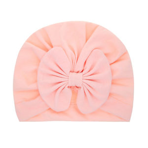 Chapeaux à nœud mignon pour bébé <span class=keywords><strong>Turban</strong></span> pour enfant en bas âge Casquettes unies pour nouveau-né Accessoires de cheveux solides pour bébé - Product Image 1