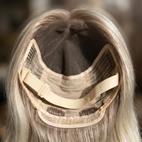 Perruque de cheveux humains vierges européens à cuticules alignées, avec mèches couleur marron, ondulations naturelles, perruque frontale en dentelle HD 13x4