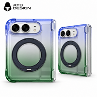 Étui pliable transparent ATB OEM pour iPhone Duo, coque de téléphone portable renforcée anti-rayures avec support métallique