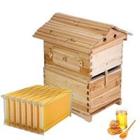 Stapelbare Bienenkästen aus chinesischer Tanne mit automatischer Honigflussfunktion, inklusive Bodenplatte