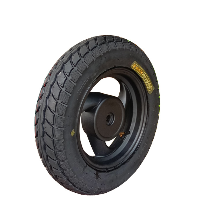 Roues arrière à trois pales noires + pneus renforcés 3.50-10