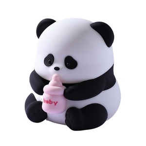 Panda <b>Night</b> <b>Light</b> <b>USB</b> Charging Round LED Warm White Tap Control Bedside Lamp For Kids Room Decor Gift - Product Image 4