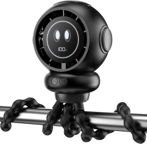 Ventilateur de poussette 4000mAh, ventilateurs à clipser pour bébé avec 4 vitesses, écran LED, lumière de nuit 360°. Ventilateur portable rechargeable rotatif - Product Image 1